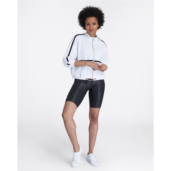 SPANX NWT Faux Leather Bike Biker Short in Black // XS - Picture 1 of 9